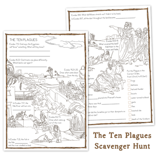 The Ten Plagues Scavenger Hunt | Exodus Bible Activity