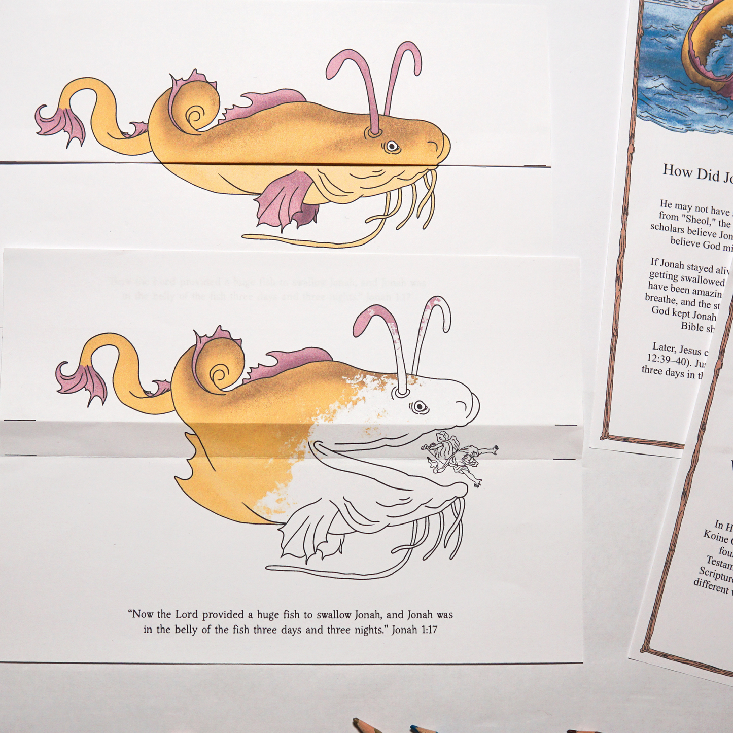 Jonah Bible Craft | Folding Surprise | Illustrated Bible Study | Sunday School Craft