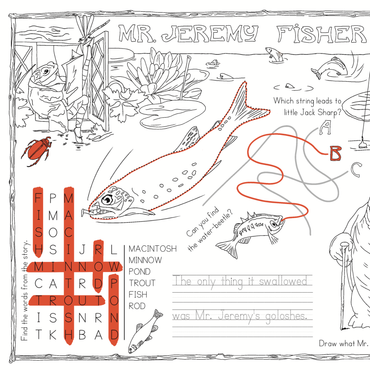 The Tale of Mr. Jeremy Fisher Activity Placemat (Beatrix Potter)