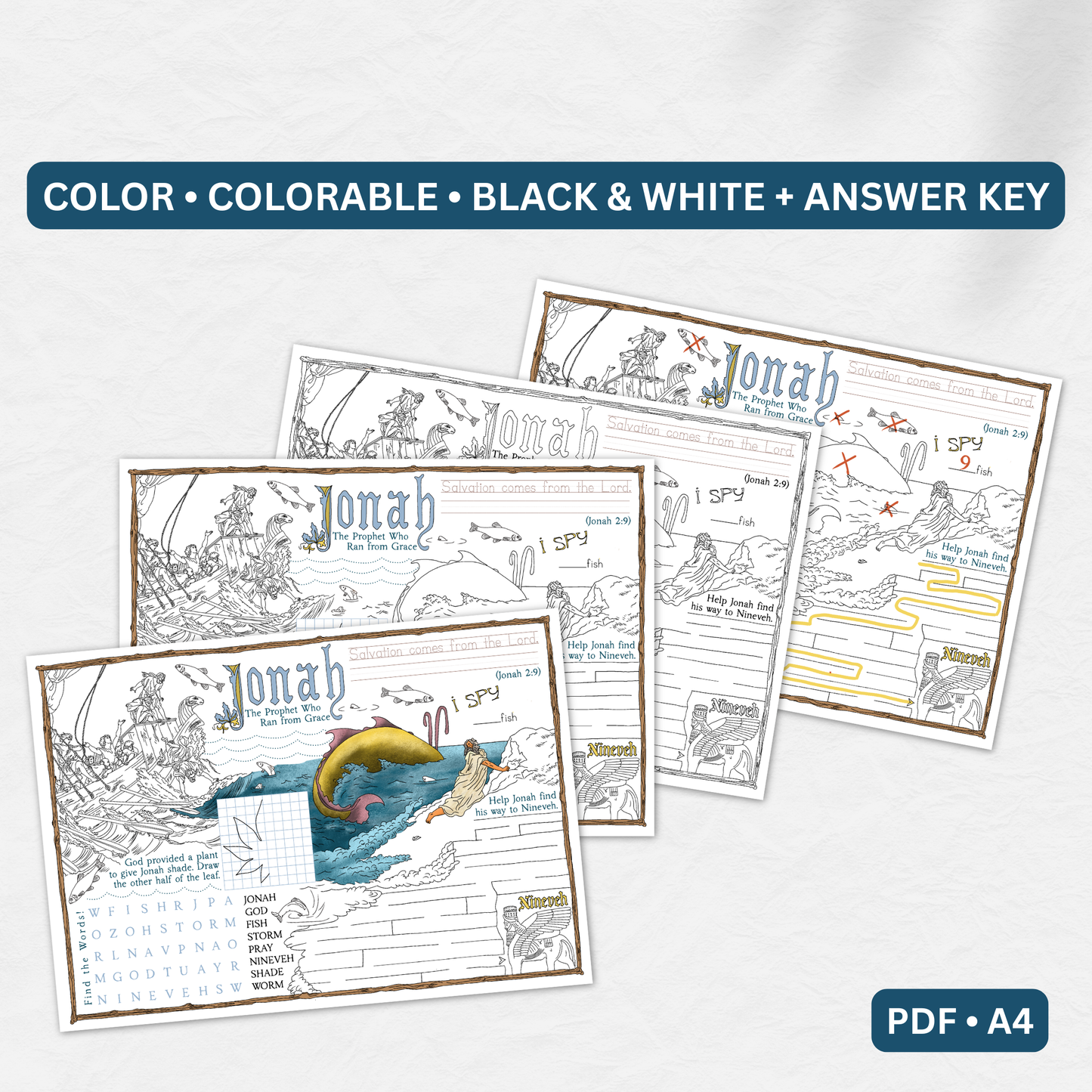 Jonah Bible Activity Placemat