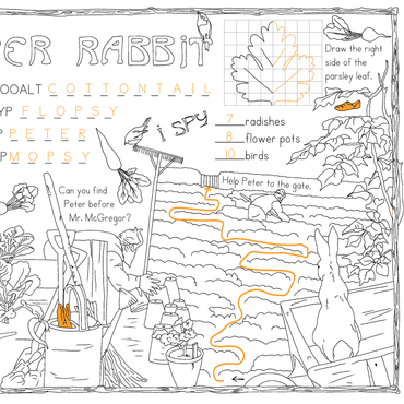 The Tale of Peter Rabbit Activity Placemat (Beatrix Potter)