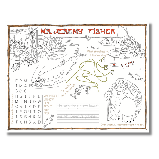 The Tale of Mr. Jeremy Fisher Activity Placemat (Beatrix Potter)