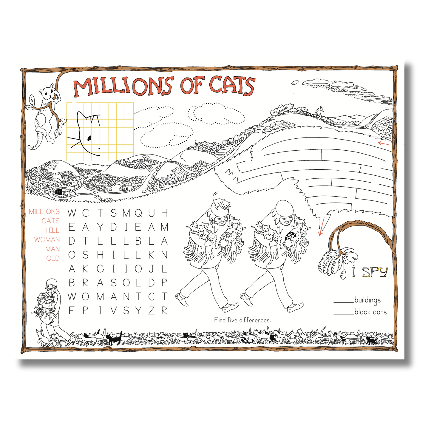 Millions of Cats Activity Placemat | Wanda Gág