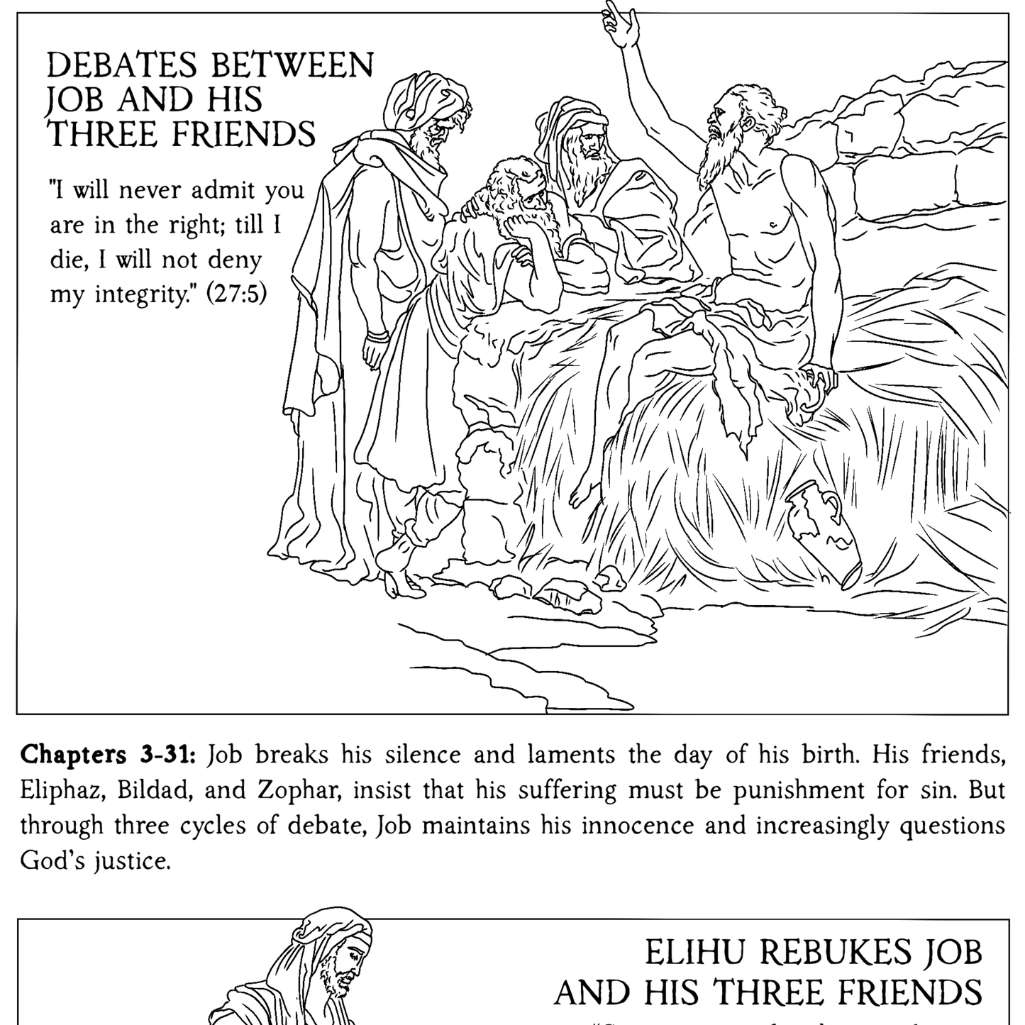 The Bible in Four Frames: THE WISDOM BOOKS — Reflect & Color Edition