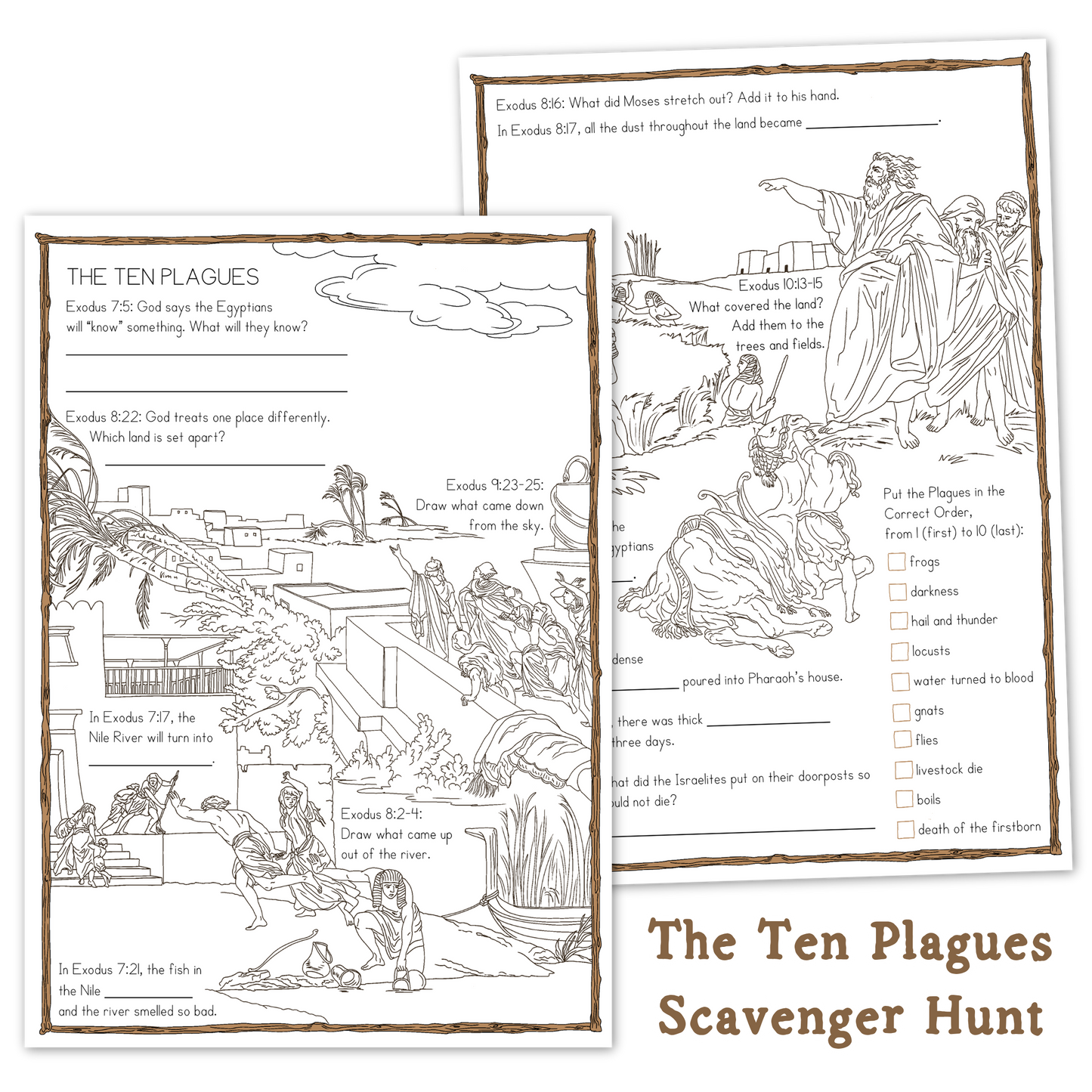 The Ten Plagues Scavenger Hunt | Exodus Bible Activity