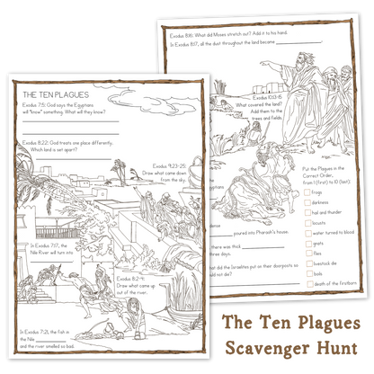 The Ten Plagues Scavenger Hunt | Exodus Bible Activity
