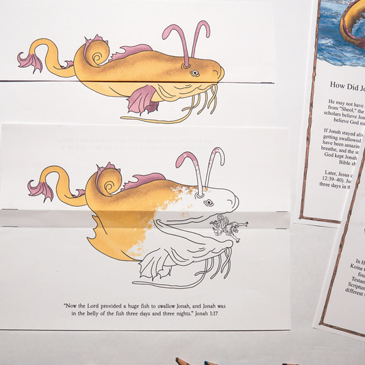 Jonah Bible Craft | Folding Surprise | Illustrated Bible Study | Sunday School Craft