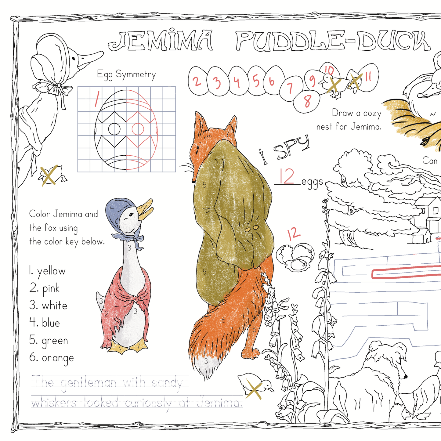 The Tale of Jemima Puddle-Duck Activity Placemat (Beatrix Potter)