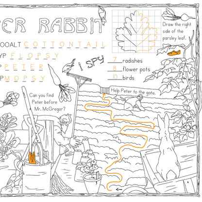 The Tale of Peter Rabbit Activity Placemat (Beatrix Potter)