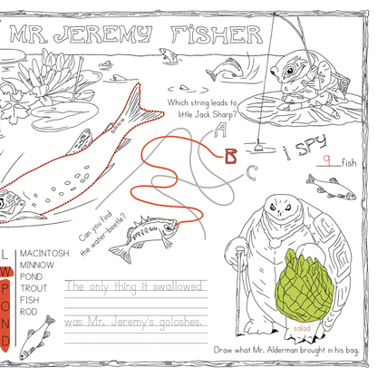 The Tale of Mr. Jeremy Fisher Activity Placemat (Beatrix Potter)