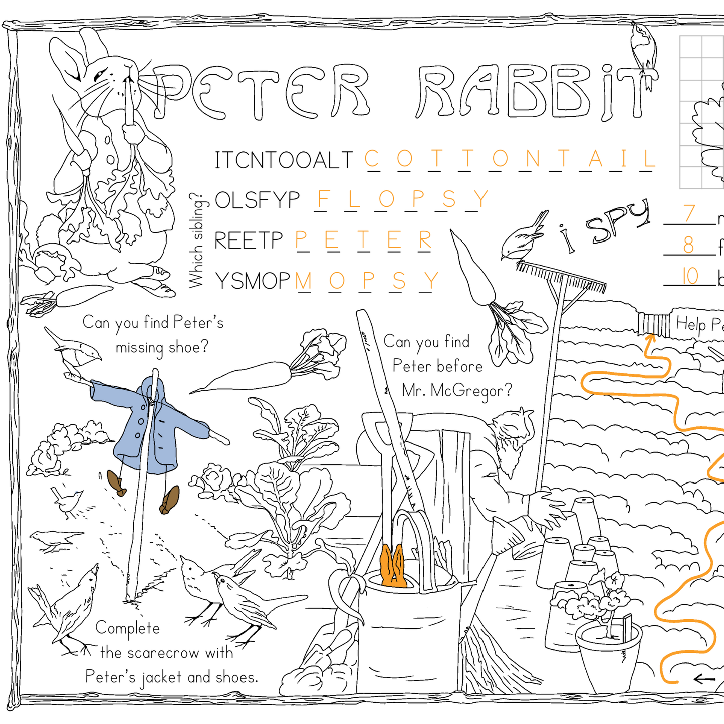 The Tale of Peter Rabbit Activity Placemat (Beatrix Potter)