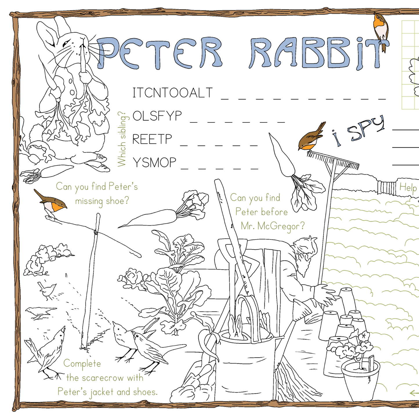 The Tale of Peter Rabbit Activity Placemat (Beatrix Potter)