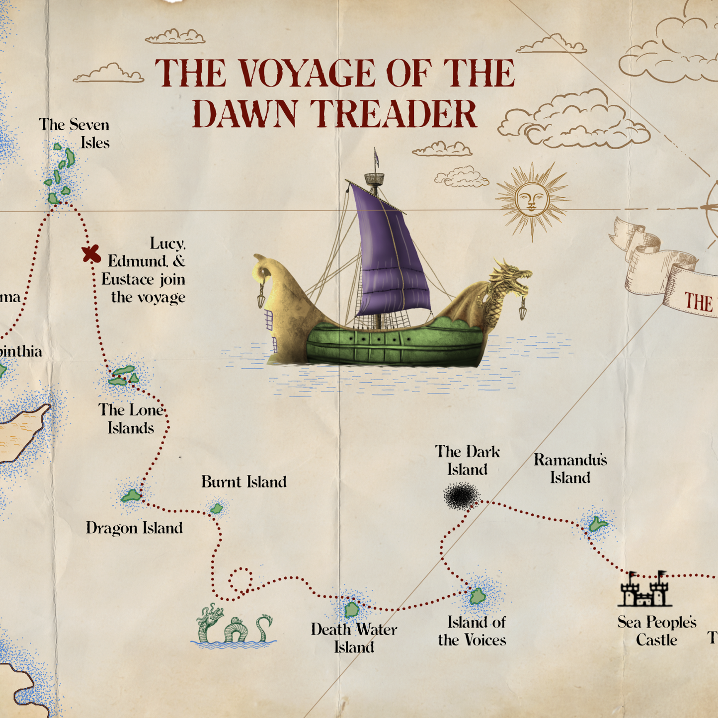 The Voyage of the Dawn Treader Map Activity Pack | Narnia Journey Puzzle Map