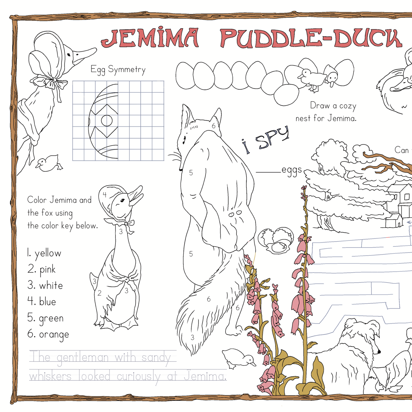 The Tale of Jemima Puddle-Duck Activity Placemat (Beatrix Potter)