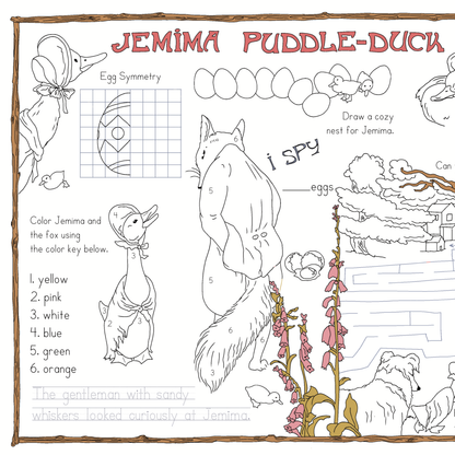 The Tale of Jemima Puddle-Duck Activity Placemat (Beatrix Potter)