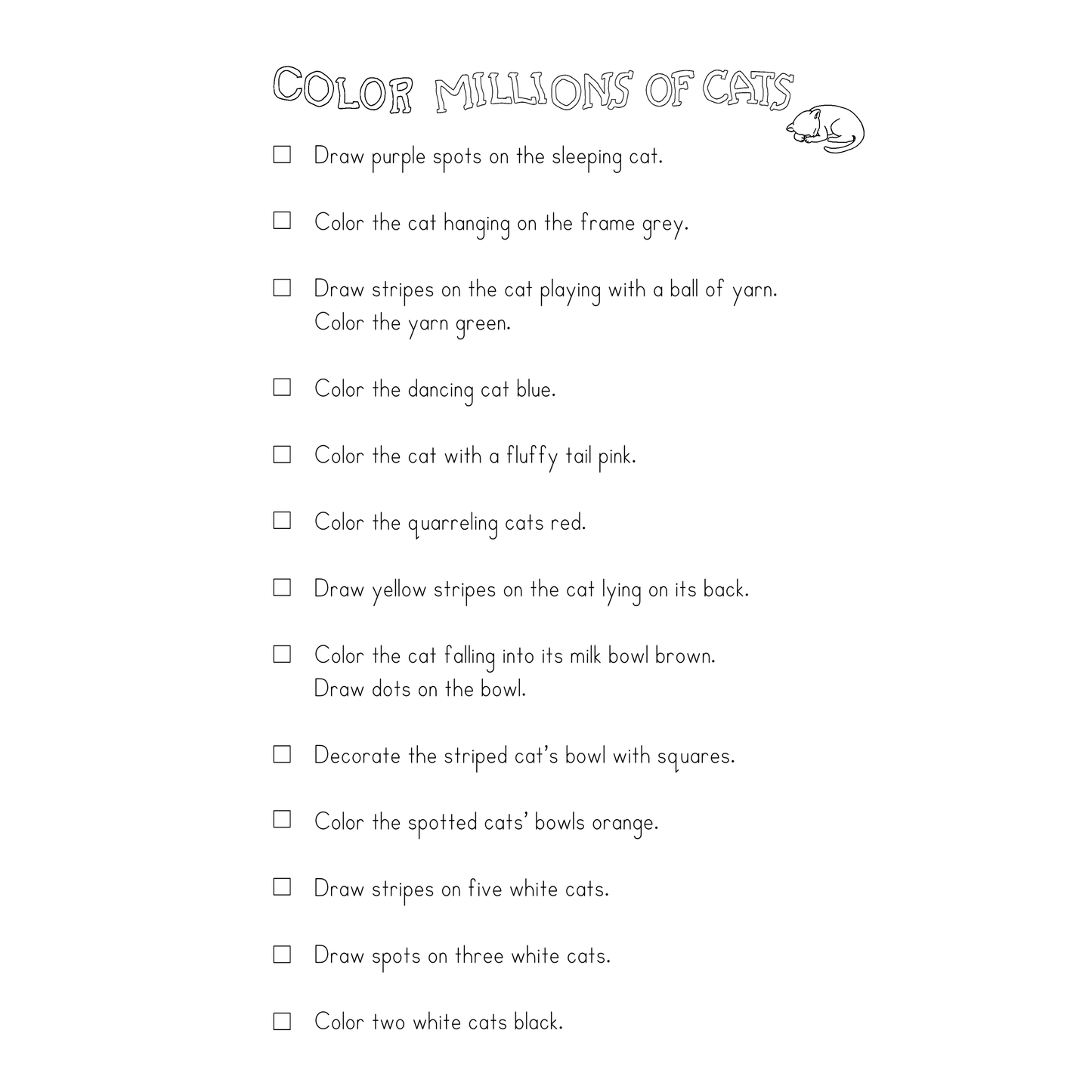 I Spy Millions of Cats | Counting & Coloring Activity (Wanda Gág)