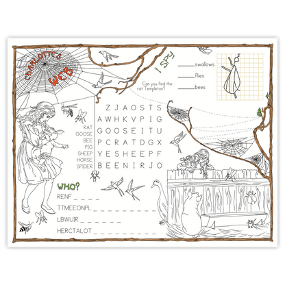 Charlotte's Web Activity Placemat