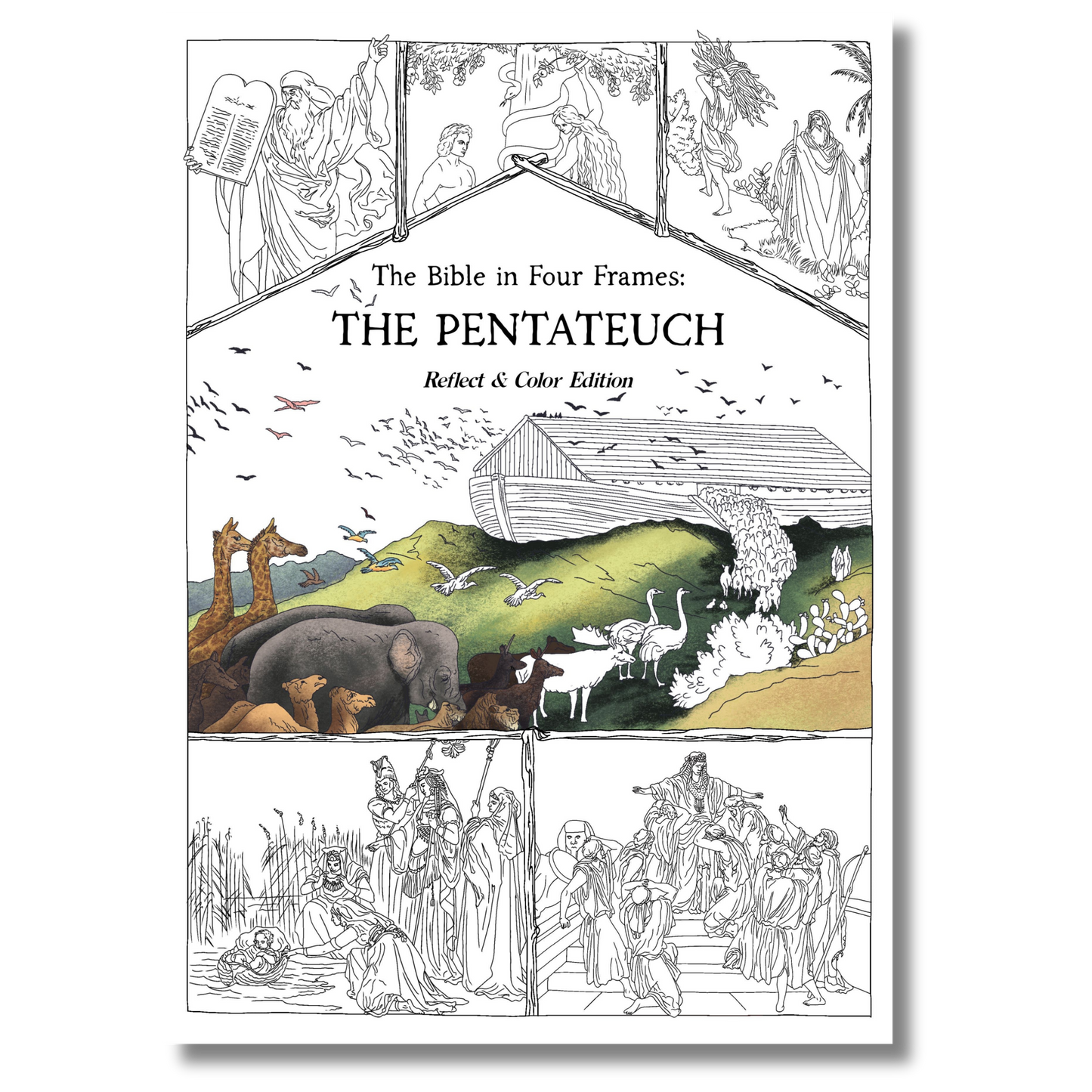 The Bible in Four Frames: THE PENTATEUCH — Reflect & Color Edition