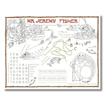 The Tale of Mr. Jeremy Fisher Activity Placemat (Beatrix Potter)