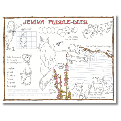 The Tale of Jemima Puddle-Duck Activity Placemat (Beatrix Potter)