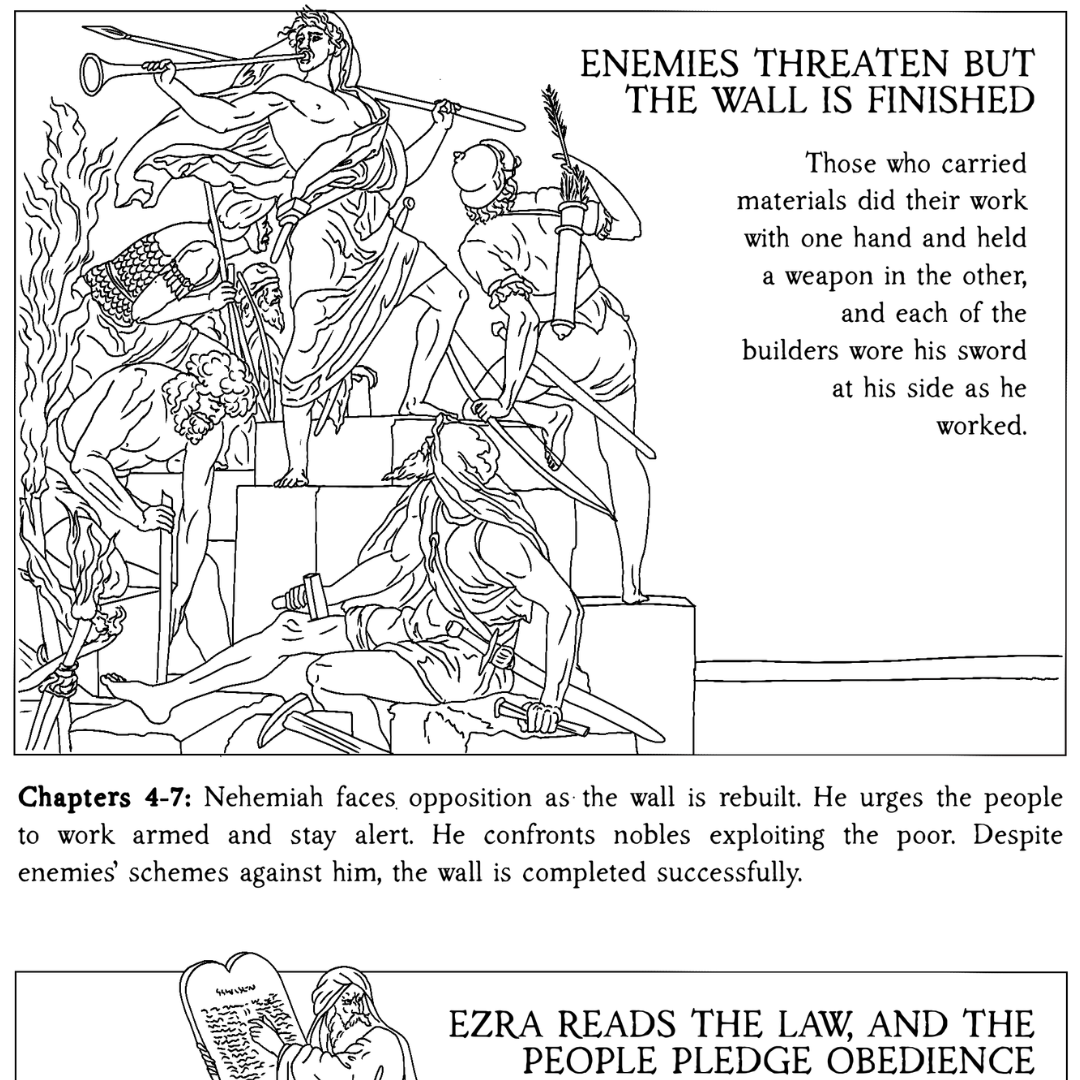 The Bible in Four Frames: THE HISTORY BOOKS — Reflect & Color Edition