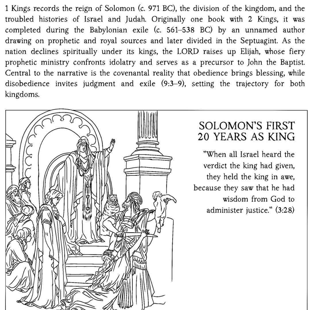 The Bible in Four Frames: THE HISTORY BOOKS — Reflect & Color Edition